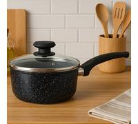 Orsina 20Cm Saucepan With Glass Lid, Non-Stick Aluminium Pan With Marble Effect Finish, Durable Cookware