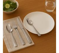 Orsina 24 Piece Stainless Steel Cutlery Set, Hammered Handle Fork Knife Set For Dining, Elegant Table Cutlery Set in Silver Orsina Silver