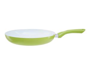 Orsina 28cm Lime Green Frypan, Non-Stick Aluminium Frying Pan With Soft Touch Handle, nature friendly Ceramic Coating in White Orsina White