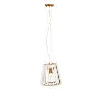 Orsina 3 Bulb Bronze Pendant Light, Geometric Glass Cone Ceiling Fixture, Crystal-Textured Shade Light in Gold Orsina Gold