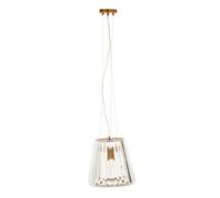 Orsina 3 Bulb Bronze Pendant Light, Geometric Glass Cone Ceiling Fixture, Crystal-Textured Shade Light