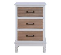 Orsina 3 Drawer White Chest Dresser, Renewable Pine Wood End Table, Shaker-Inspired Design with Contrasting Drawers Orsina White