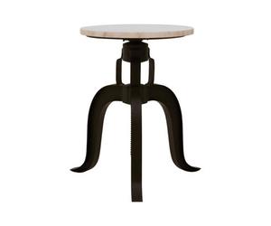 Orsina 3 Leg Bar Stool With White Marble Top, Modern Metallic Kitchen Stool, Industrial Styled Counter Seat