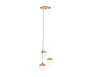Orsina 3-Light Pendant With Adjustable Cords, Hanging Cluster Lamp With Globe Shades, Cluster Ceiling Fixture in Gold Orsina Gold