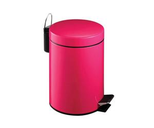 Orsina 3 Litre Hot Pink Pedal Bin, Metal Waste Bin With Soft Close Lid And Removable Inner Bucket, Pink Finish