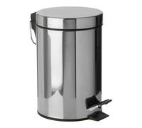 Orsina 3 Litre Pedal Bin, Compact Stainless Steel Bin With Soft Close Lid & Removable Inner Bucket in Silver Orsina Silver