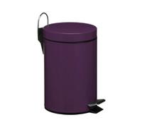 Orsina 3 Litre Purple Pedal Bin, Metal Waste Bin With Soft Close Lid And Removable Inner Bucket, Pink Finish