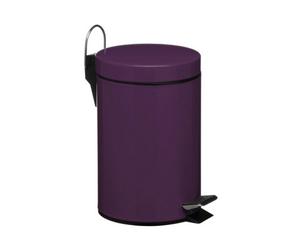 Orsina 3 Litre Purple Pedal Bin, Metal Waste Bin With Soft Close Lid And Removable Inner Bucket, Pink Finish