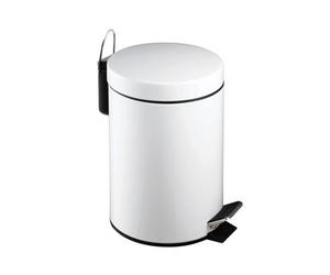 Orsina 3 Litre White Pedal Bin, Metal Waste Bin With Soft Close Lid And Removable Inner Bucket, Pink Finish