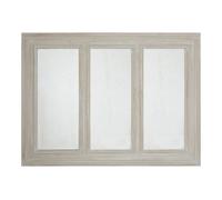 Orsina 3 Section Ash Wood Frame Wall Mirror, Luxurious Triptych Wall Mirror, Weathered Gold Finish 3-Panel Mirror in Natural Orsina Natural