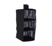 Orsina 3-Section Hanging Garment Organiser In Black, Compact Fabric Wardrobe Storage With Hook And Loop Fastening