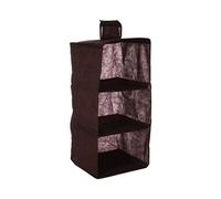 Orsina 3-Section Hanging Garment Organiser In Black, Compact Fabric Wardrobe Storage With Hook & Loop Fastening in Brown Orsina Brown