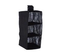 Orsina 3-Section Hanging Garment Organiser In Black, Compact Fabric Wardrobe Storage With Hook & Loop Fastening in Black Orsina Black
