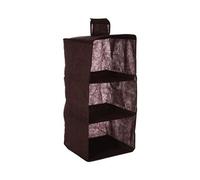 Orsina 3-Section Hanging Garment Organiser In Brown, Space-Saving Fabric Storage With Hook And Loop Fastening,