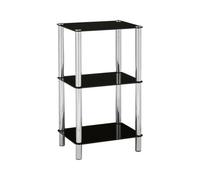 Buttercup Farm Three Tier Shelf Unit - Metal/glass - L30 X W40 X H70 Cm - Black/silver