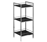 Orsina 3 Tier Black High Gloss Shelf Unit, Modern Black Shelving Unit, Open Living Room Shelving Unit, Storage Unit Orsina Black