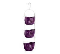 Premier Housewares 1601486 3-Tier Shower Caddy / Shelf Purple Small Storage Baskets / Hanging Organiser Plastic Bathroom Caddy / Shower Organiser 23 x 17 x 83
