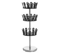 Premier Housewares 3-Tier Revolving Shoe Stand, Silver
