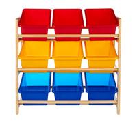 Interiors By Premier Housewares Toy Storage Unit With 9 Plastic Tubs Multi