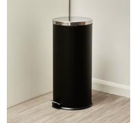 Orsina 30 Litre Matte Black Pedal Bin, Large Capacity Waste Bin With Soft Close Lid & Inner Bucket, Sleek Modern Orsina Black