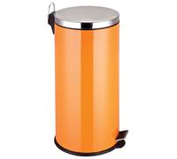 Orsina 30 Litre Matte Black Pedal Bin, Large Capacity Waste Bin With Soft Close Lid & Inner Bucket, Sleek Modern in Orange Orsina Orange