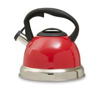 Orsina 3000Ml Red Whistling Kettle, Durable Stainless Steel Stovetop Kettle With Whistle & Cool Touch Handle