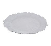 Orsina 33Cm Set Of 4 White Finish Reef Charger Plate Set, Versatile Dinnerware Set Charger Plates For All Ocassions