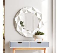 Orsina 3D Effect High Gloss Wall Mirror in White Orsina White