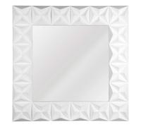 3D Effect Wall Mirror with White High Gloss, Easy to Clean Bedroom Mirror, High-quality Bathroom Mirror