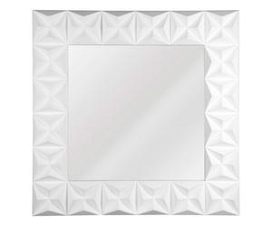 Orsina 3D Effect Wall Mirror With White High Gloss, Easy To Clean Bedroom Mirror, High-Quality Bathroom Mirror