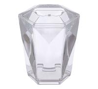 Orsina 3D Geometric Blue Acrylic Toothbrush Holder, Freestanding Toothbrush Unit, Lightweight Bathroom Accessory in Clear Orsina Clear