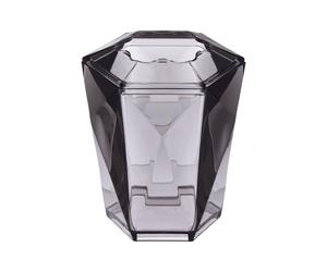 Orsina 3D Geometric Blue Acrylic Toothbrush Holder, Freestanding Toothbrush Unit, Lightweight Bathroom Accessory in Grey Orsina Grey