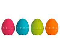 Orsina 4 Assorted Egg Shape Timers With 1-60 Minute Range,mechanical Timers In Hot Pink, Blue, Green, & Orange