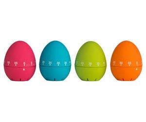 Orsina 4 Assorted Egg Shape Timers With 1-60 Minute Range,mechanical Timers In Hot Pink, Blue, Green, & Orange
