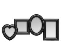 Orsina 4 Photo White Plastic Multi Photo Frame, Four Distinct Layouts Poster Frame, Decorative Wall Frame For Gifting in Black Orsina Black