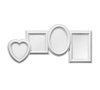 Orsina 4 Photo White Plastic Multi Photo Frame,four Distinct Layouts Poster Frame,decorative Wall Frame For Gifting