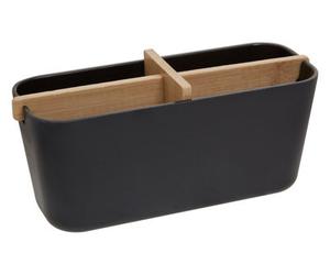 Orsina 4 Section Black Storage Organizer, Desk Organizers For Tools, Sturdy Kitchen Drawer Organizer For Utensils