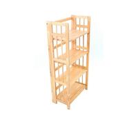 Premier Housewares 4 Tier Folding Shelving Unit, Wood