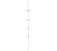 Orsina 4 Tier White Corner Storage Unit, Steel Frame Corner Shelf Rack, Space-Saving Corner Stand For Utility Rooms
