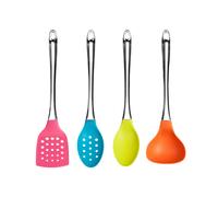Orsina 4pc Colourful Utensil Set, Turner, Slotted Spoon, Spoon & Ladle With Handles, Cooking Tools With Hanging Loops Orsina Multicolor