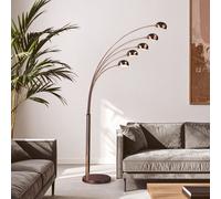 Orsina 5 Arced Lights Floor Lamp, Modern Copper Arcing Floor Light with Marble Base, Multi Arm Metal Floor Lamp Orsina Copper