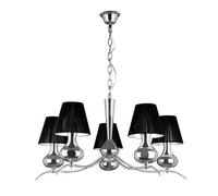 Orsina 5 Arm Black Shades Pendant Light