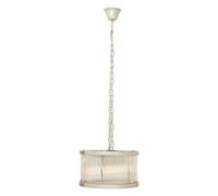Orsina 5 Bulb Drum Pendant Light, Chrome Frame With Fluted Glass Panels, Chic Art Deco Ceiling Light Fixture