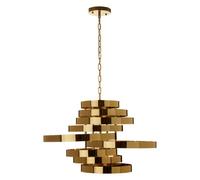 Orsina 5 Bulb Gold Finish Pendant Lamp, Cascading Luxe-Inspired Lighting For Dining Room Or Living Room