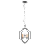 Orsina 5 Bulb Pendant Lamp, Arabesque Design Silver Ceiling Light, Contemporary Iron Hanging Fixture Orsina Silver