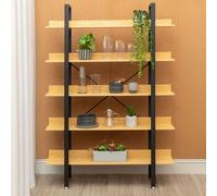 Orsina 5 Tier Light Yellow Shelves & Black Frame Shelf Unit, Bookcase Shelving, Display Unit With Wooden Shelves Orsina Yellow
