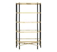 Orsina 5-Tier Shelf Unit, Modern Storage Solution, Gold Shelf Unit, Gold And Glass Shelving Unit, Gold Shelf Unit