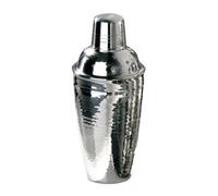Premier Housewares 508909 Cocktail Shaker, 0.5 L - Hammered Stainless Steel Silver H22 x W9 x D9cm