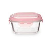 Orsina 520Ml Square Food Storage Container, Bpa-Free Pp Pink Lid Kitchen Food Storage Container, Food Containers