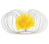 Orsina 55.5cm Glass & Brass Finish Table Lamp With White Shade, Glass Dome Base Lamp, Classic Side Lamp For Lounge in Yellow Orsina Yellow